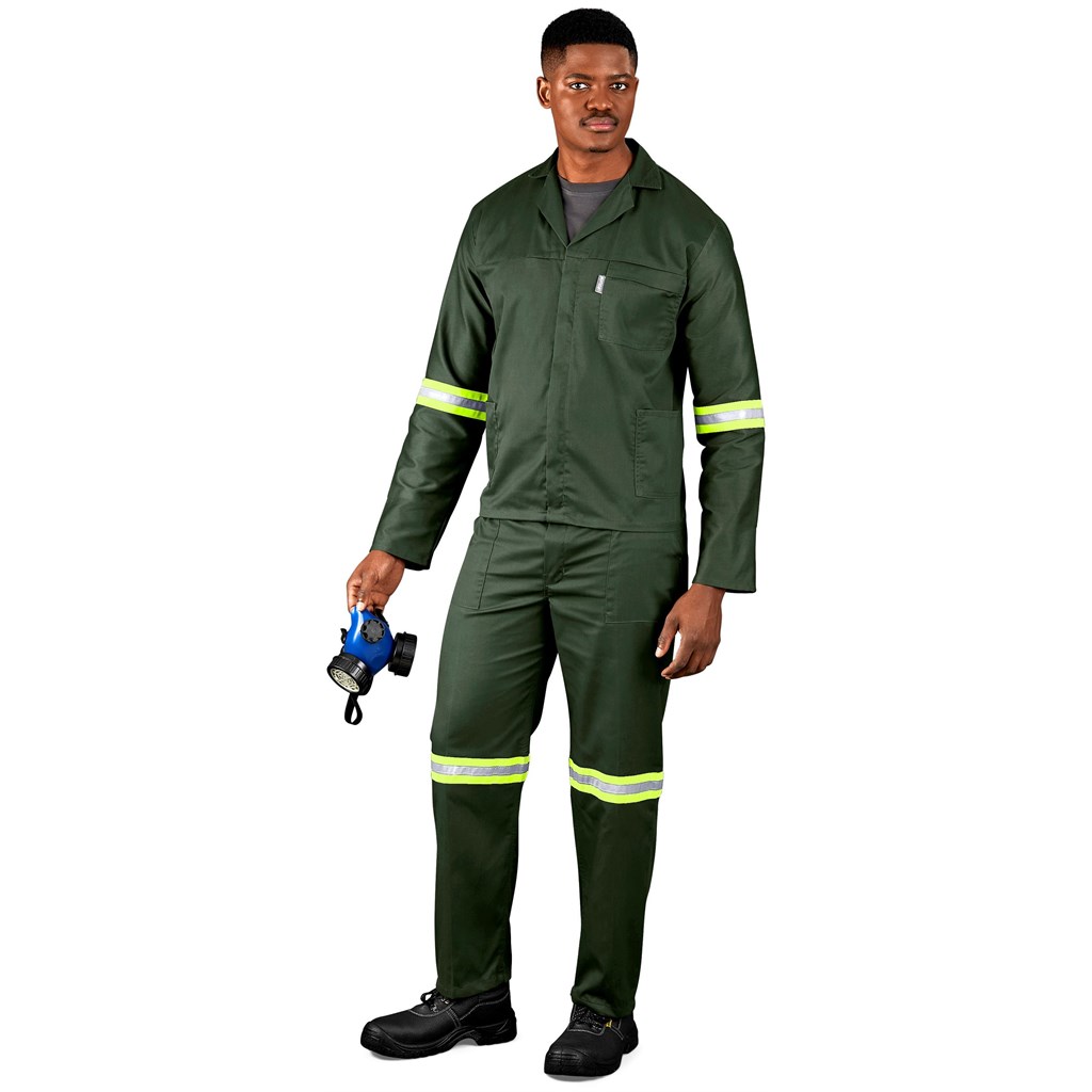 Acid Resistant Polycotton Conti Suit - Reflective Arm, Legs & Back - Yellow Tape - Image 4