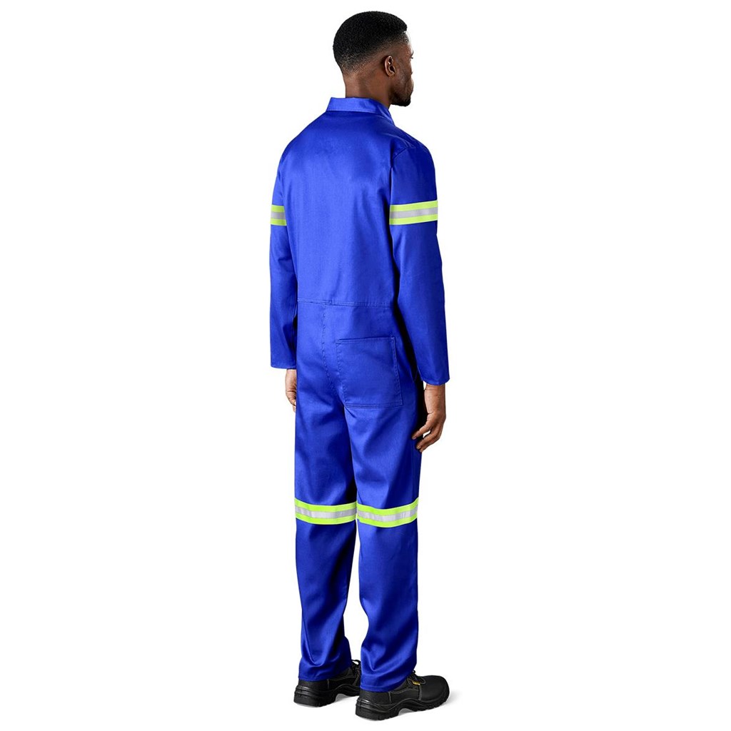 Safety Polycotton Boiler Suit - Reflective Arms & Legs - Yellow Tape - Image 4