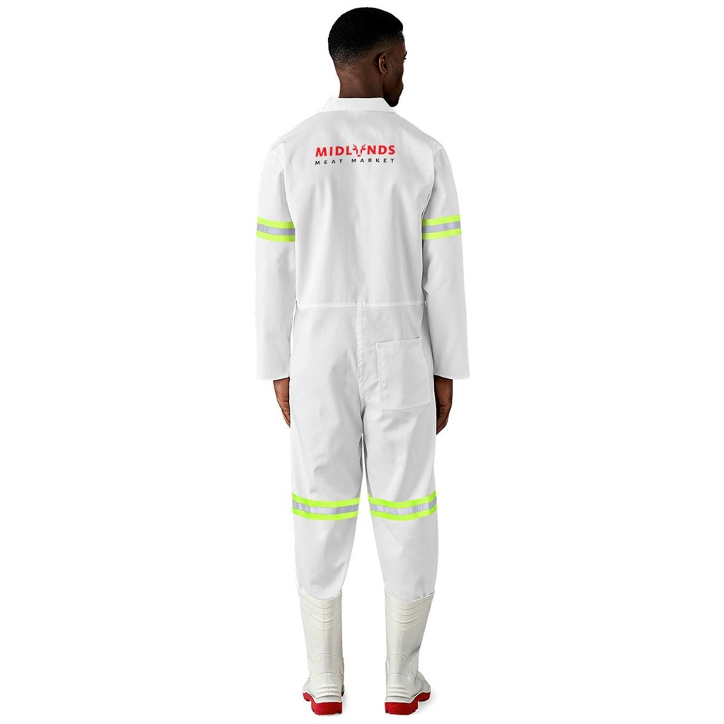Safety Polycotton Boiler Suit - Reflective Arms & Legs - Yellow Tape - Image 3