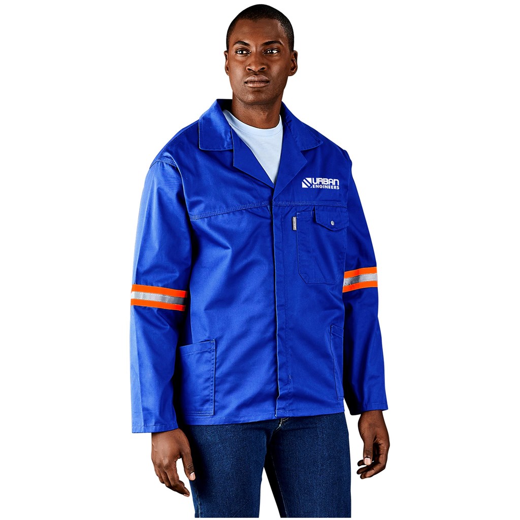 Site Premium Polycotton Jacket - Reflective Arms - Orange Tape - Image 4