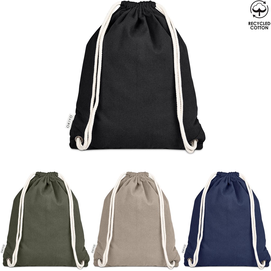 Okiyo Kinchaku Recycled Canvas Drawstring Bag - Image 4