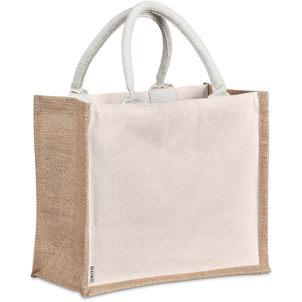 Okiyo Chinsai Midi Jute & Cotton Tote - Image 12