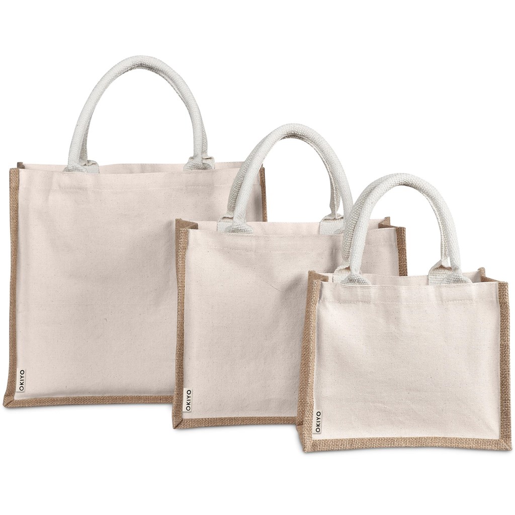 Okiyo Chinsai Midi Jute & Cotton Tote - Image 8
