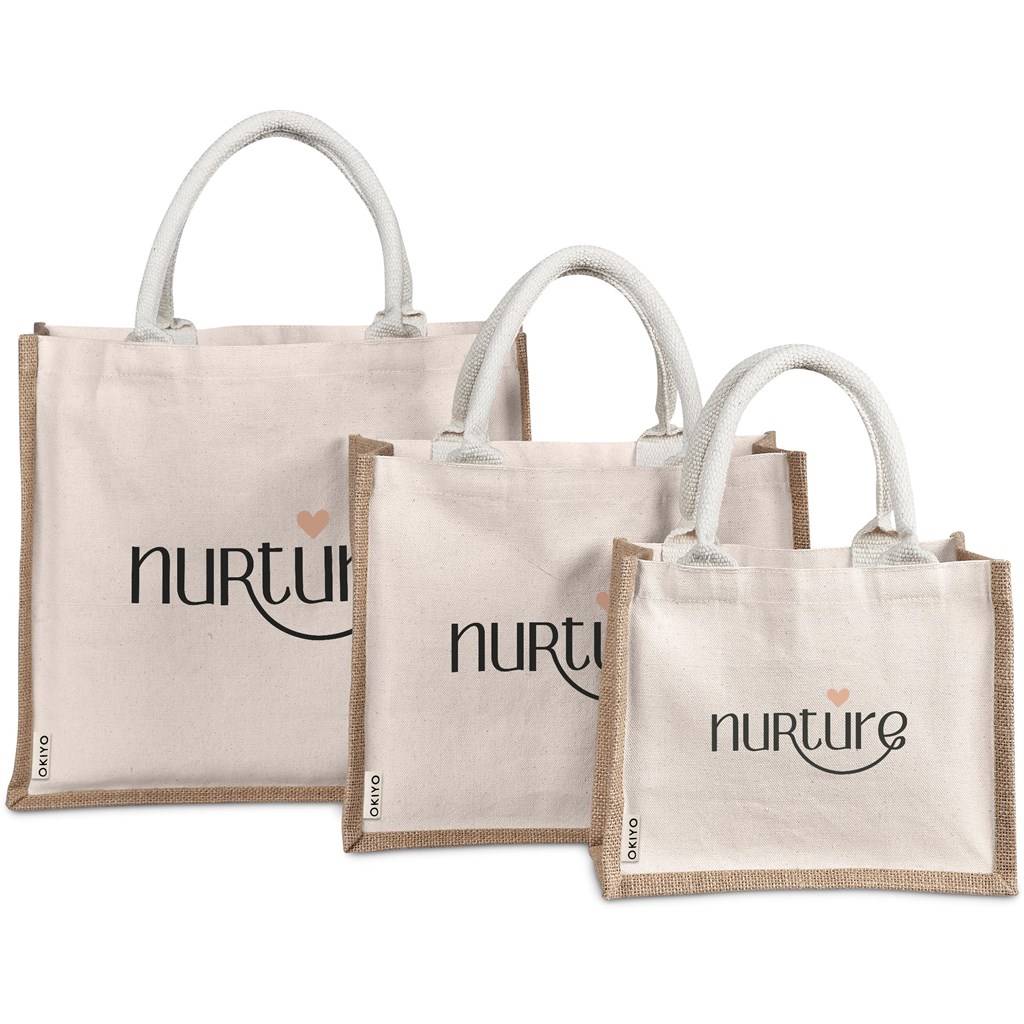 Okiyo Chinsai Midi Jute & Cotton Tote - Image 9