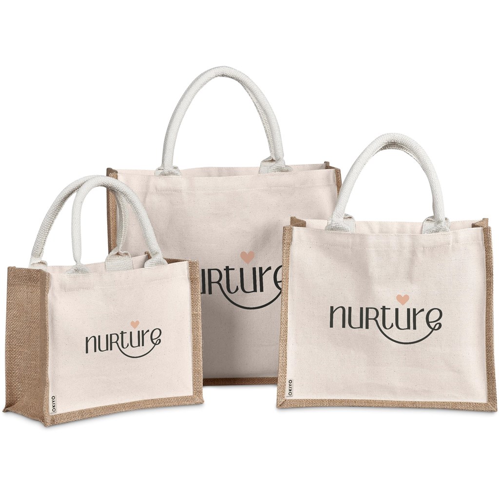Okiyo Chinsai Midi Jute & Cotton Tote - Image 3