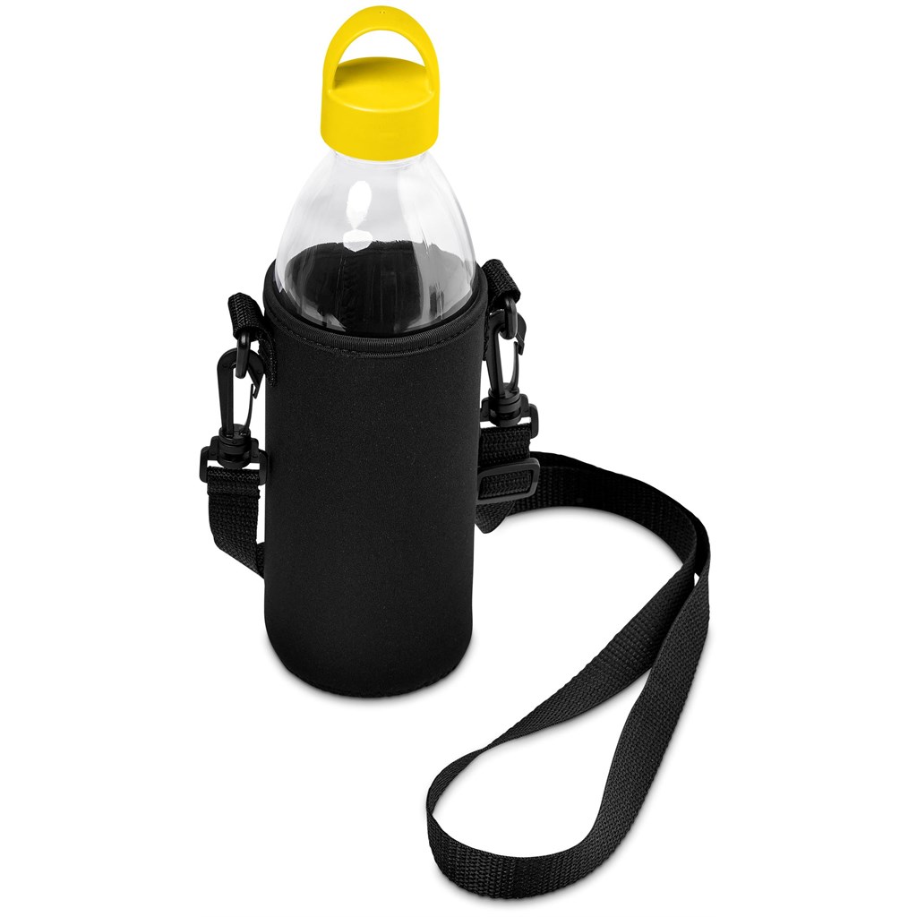 Kooshty Hands-Free Glass Water Bottle – 850ml - Yellow - Image 2