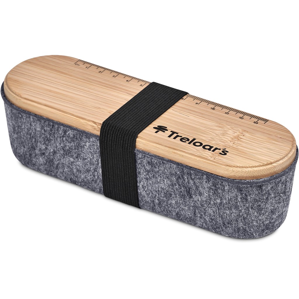 Okiyo Byoga Recycled PET Felt & Bamboo Stationery Case - Image 6