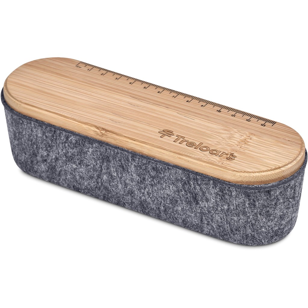 Okiyo Byoga Recycled PET Felt & Bamboo Stationery Case - Image 16