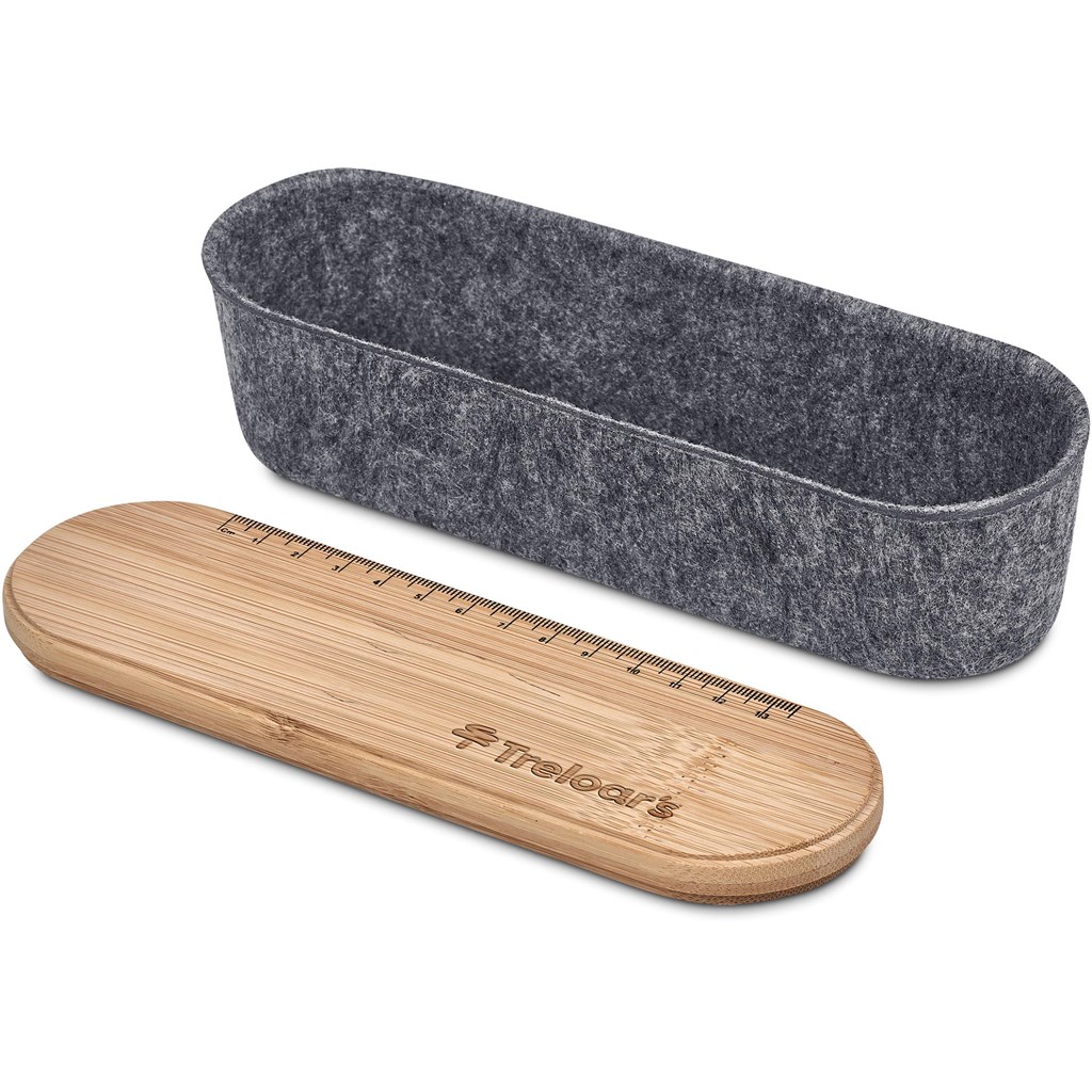 Okiyo Byoga Recycled PET Felt & Bamboo Stationery Case - Image 18