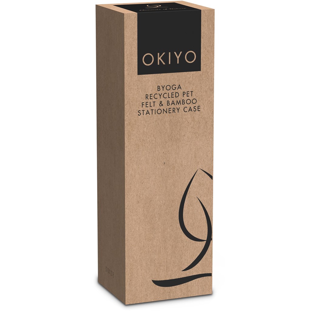 Okiyo Byoga Recycled PET Felt & Bamboo Stationery Case - Image 3
